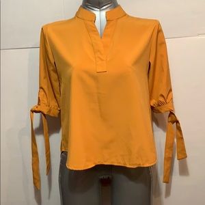SALE!!! Mustard blouse with tie sleeves.        2